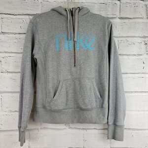 Nike Girls 1/2 Zip Sweatshirt Hoodie Gray Size Large  Cotton Blend logo